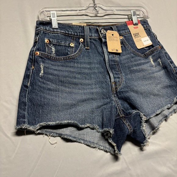 Levi's 501 Women's Blue Denim Shorts - Picture 4 of 10